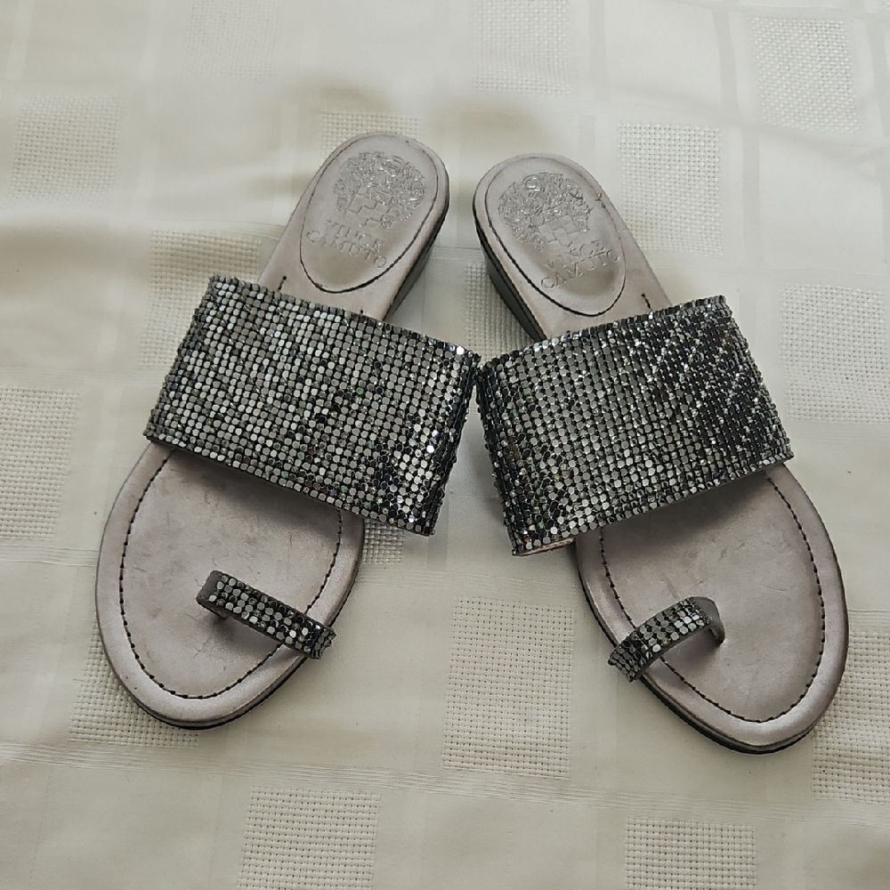 Elegant Silver Slide Sandals - Picture 11 of 16